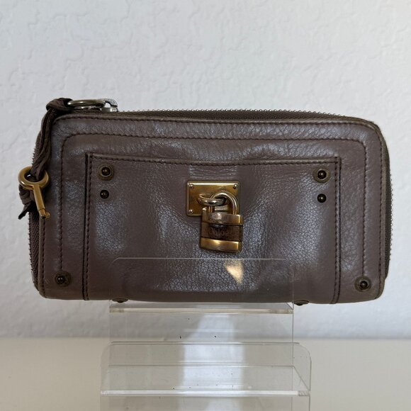 Chloe Brown Leather Long Lock Wallet - Picture 1 of 7
